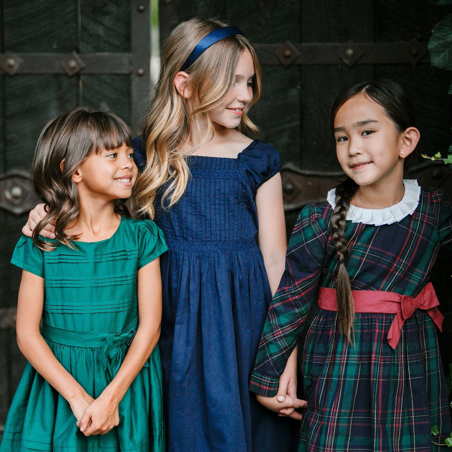 Hope & Henry Organic Puff Sleeve Pintuck Dress - Navy