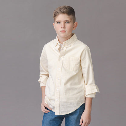 Hope & Henry Organic Seersucker Shirt - Yellow