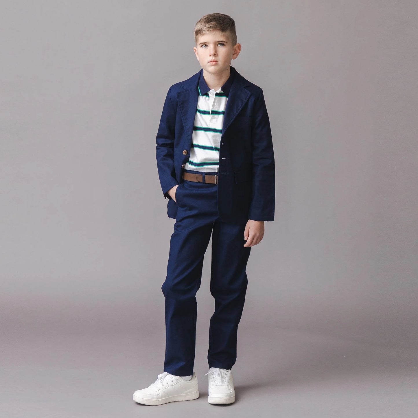 Hope & Henry Linen Suit Jacket - Blue