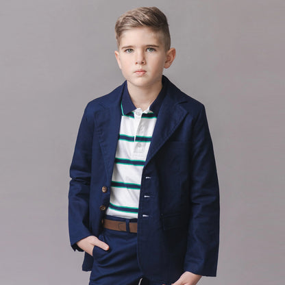 Hope & Henry Linen Suit Jacket - Blue