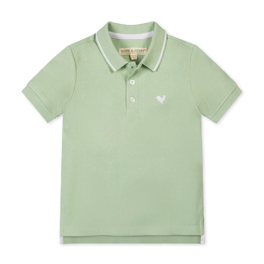 Green polo shirt on a white background
