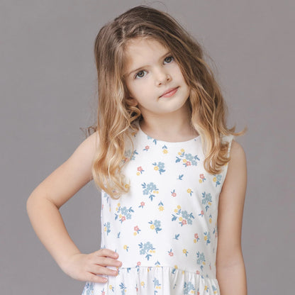 Hope & Henry Organic Knit Tank Dress - White Floral