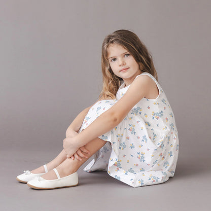 Hope & Henry Organic Knit Tank Dress - White Floral