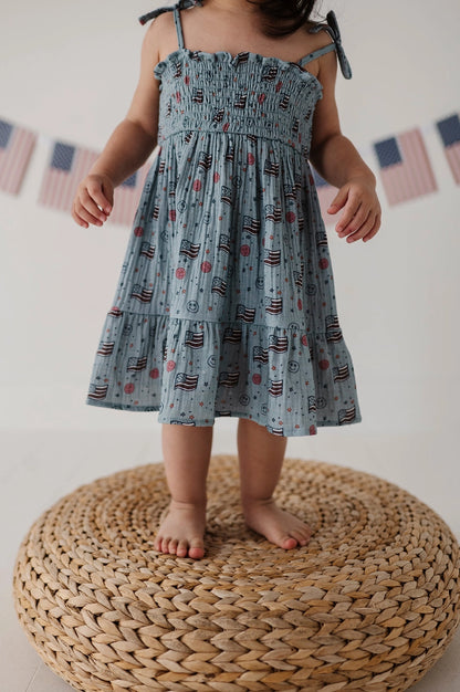 Babysprouts Clothing Company Tiered Mini Dress - Retro America