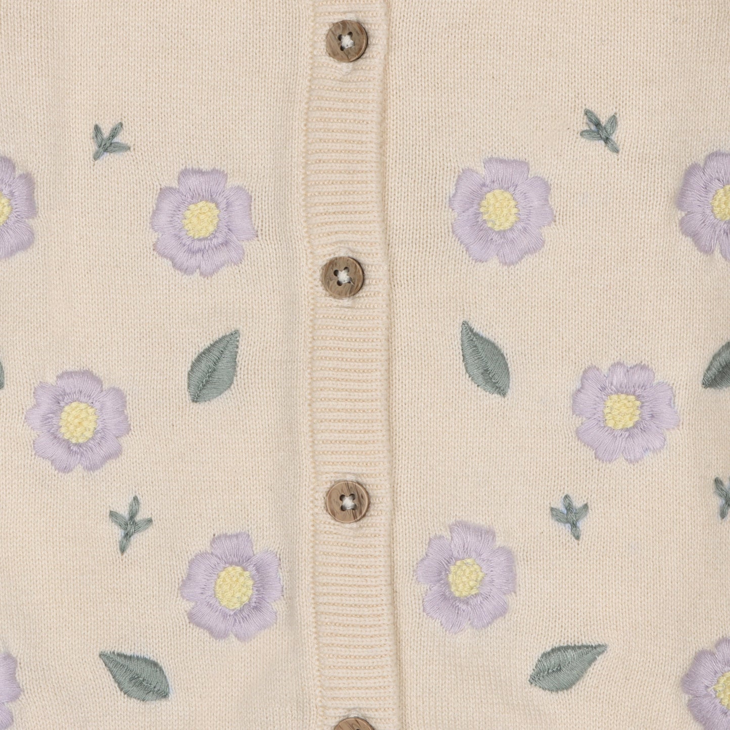 Viverano Organics Sweet Floral & Pointelle Knit Baby Cardigan (Organic Cotton) – Sweet Cream