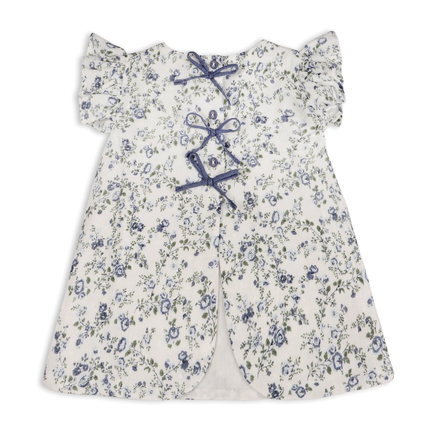 Viverano Organics Celia Floral Baby  Blouse w/Bow & Bloomer (Organic) – Navy Ditsy Floral