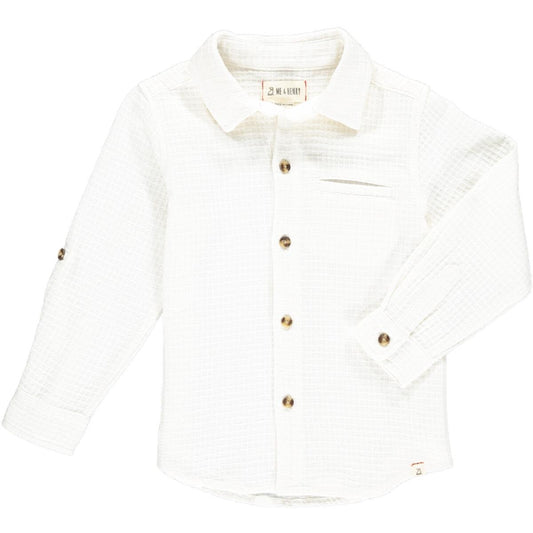 Me & Henry Atwood Woven Shirt – White Waffle