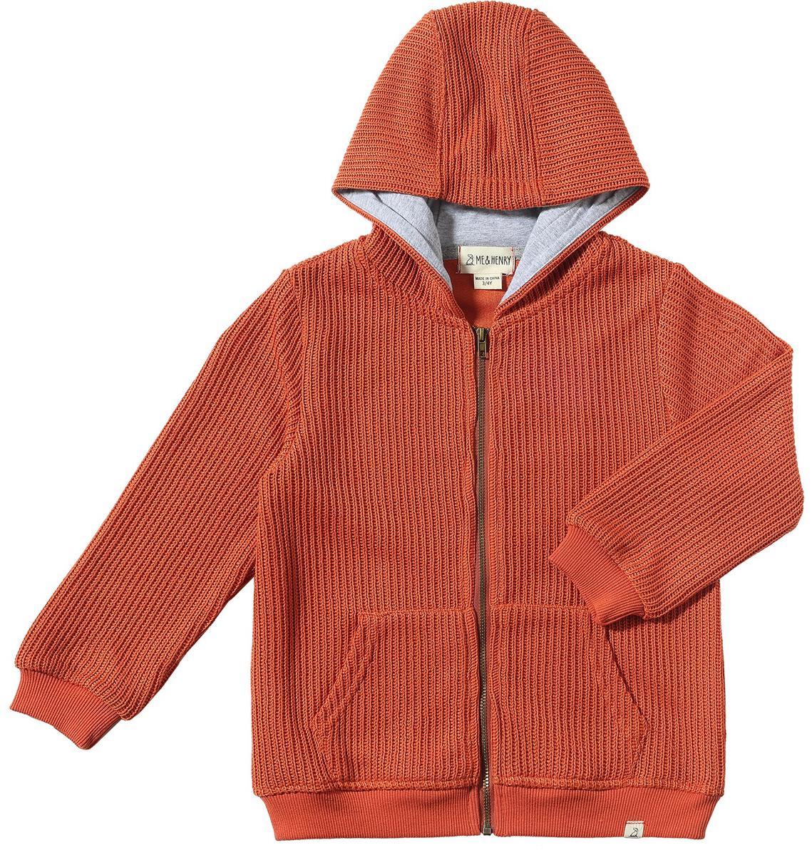me and henry, hooded, hoodie, sweatshirt, knit, zippered, boys, toddler, fall, pumpkin, orange