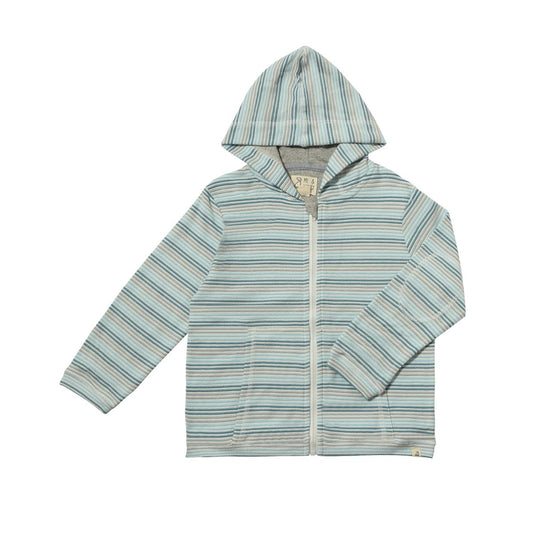 me & henry, blue ombre, striped cotton, terry hoodie, zipper
