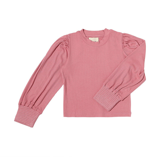 vignette, long sleeve, pink, t-shirt, bubble sleeves, rayon, spandex, girl, toddler