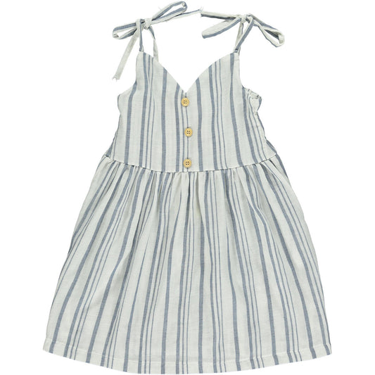 Vignette, Navy, Stripe, Penny Dress, spaghetti straps, summer dress, little girl, baby, toddler, summer, spring, fall, buttons, light weight, cotton blend