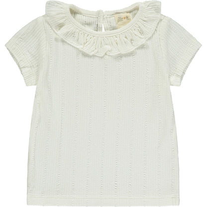 ettie and hi Sophia shirt white cotton short sleeve t-shirt, little girl, baby girl, ruffles, dressy, loose, cotton