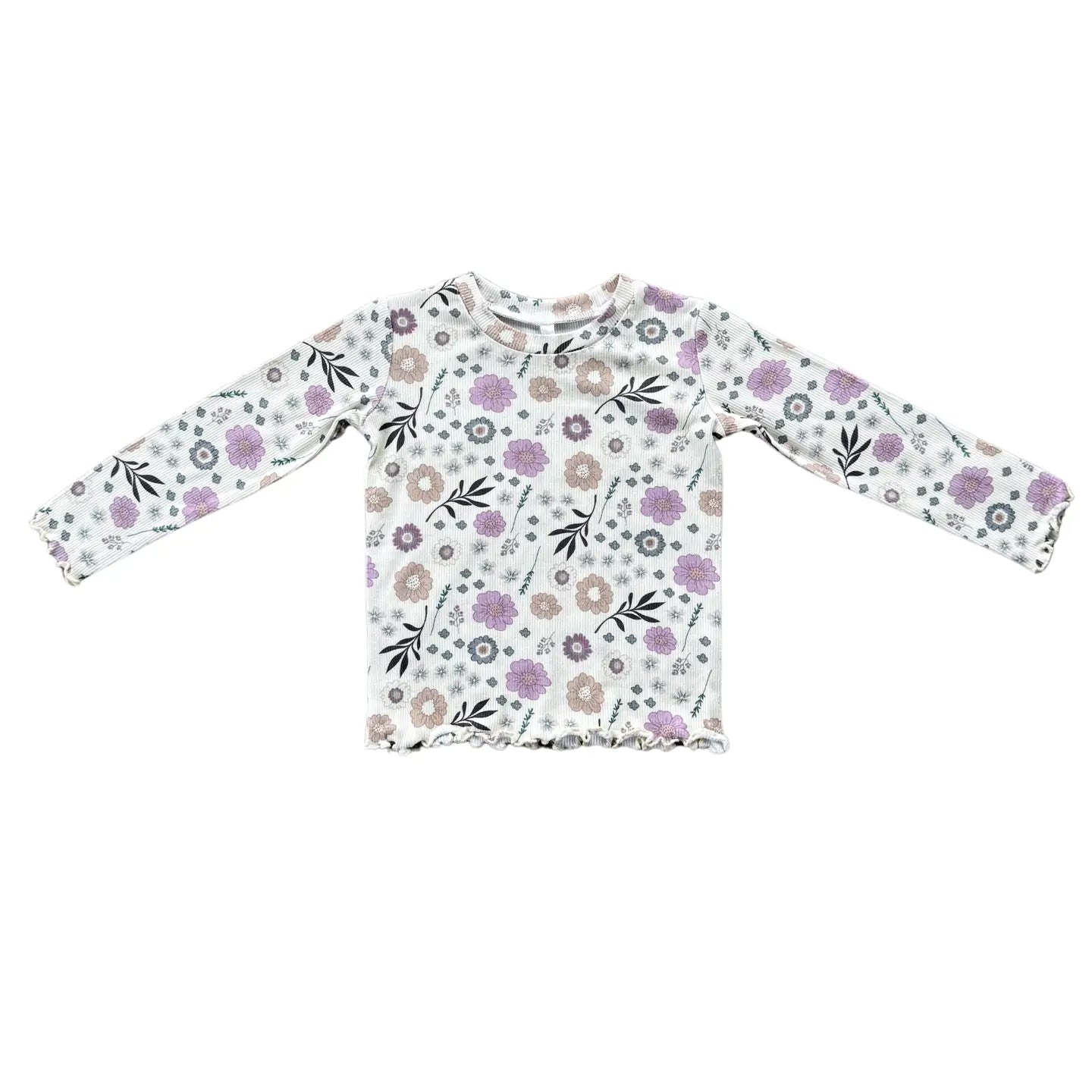 Babysprouts Clothing Company Lettuce Hem Tee Bamboo - Winter Floral