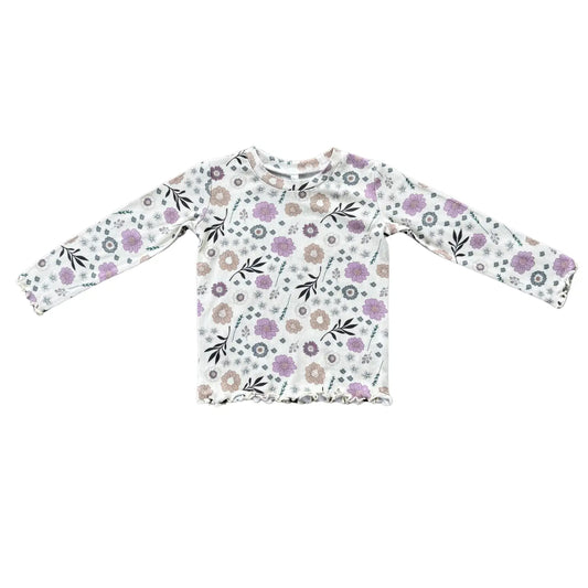 Babysprouts Clothing Company Lettuce Hem Tee Bamboo - Winter Floral