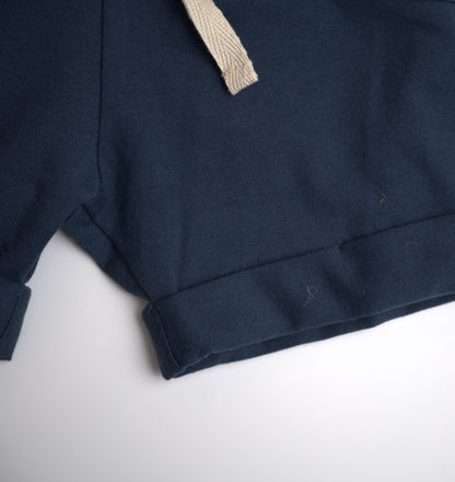 viverano organics children's navy two piece shorts and short sleeve shirt planes