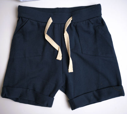 viverano organics children's navy two piece shorts and short sleeve shirt planes