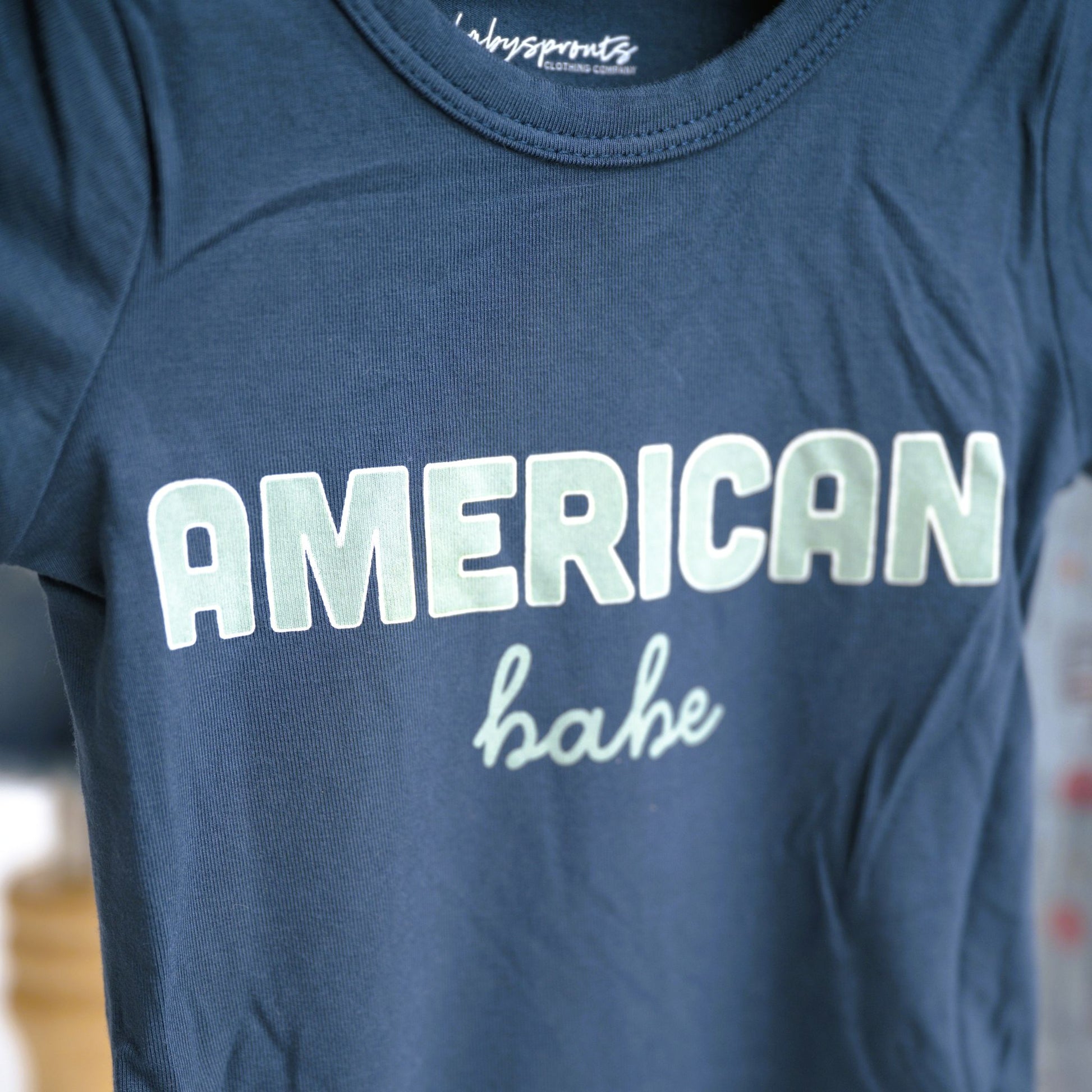 babysprouts, navy, american babe, onesie, bodysuit, romper