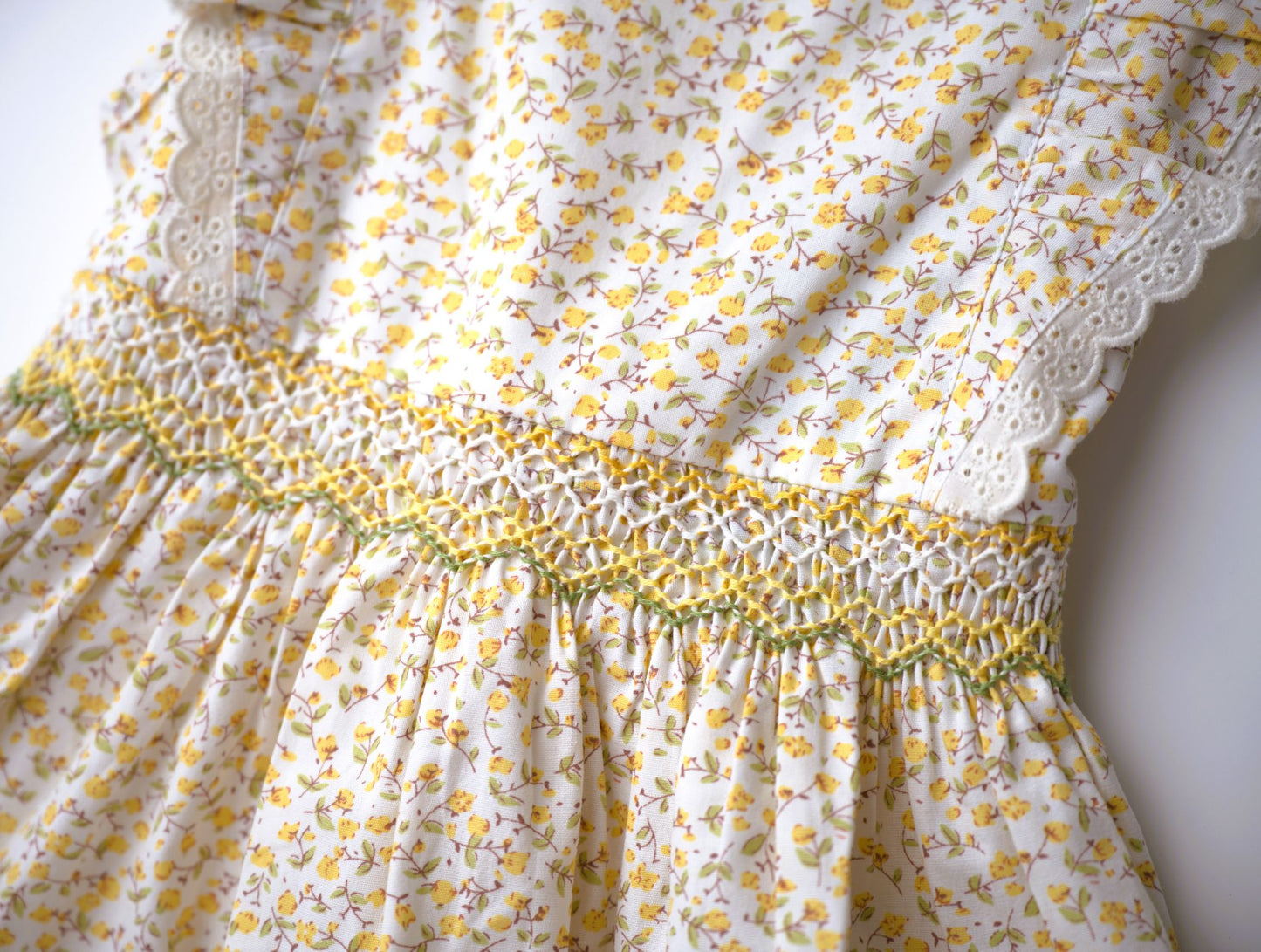 smocked yellow floral dress summer dress easter dress