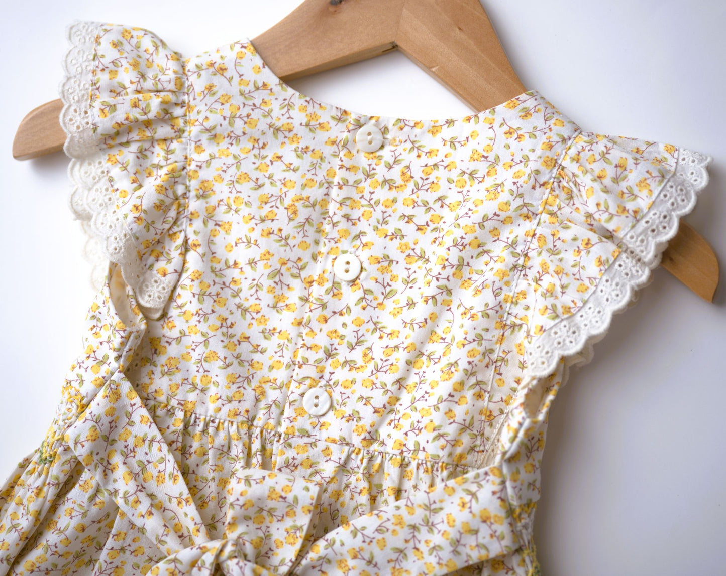 smocked yellow floral dress summer dress easter dress