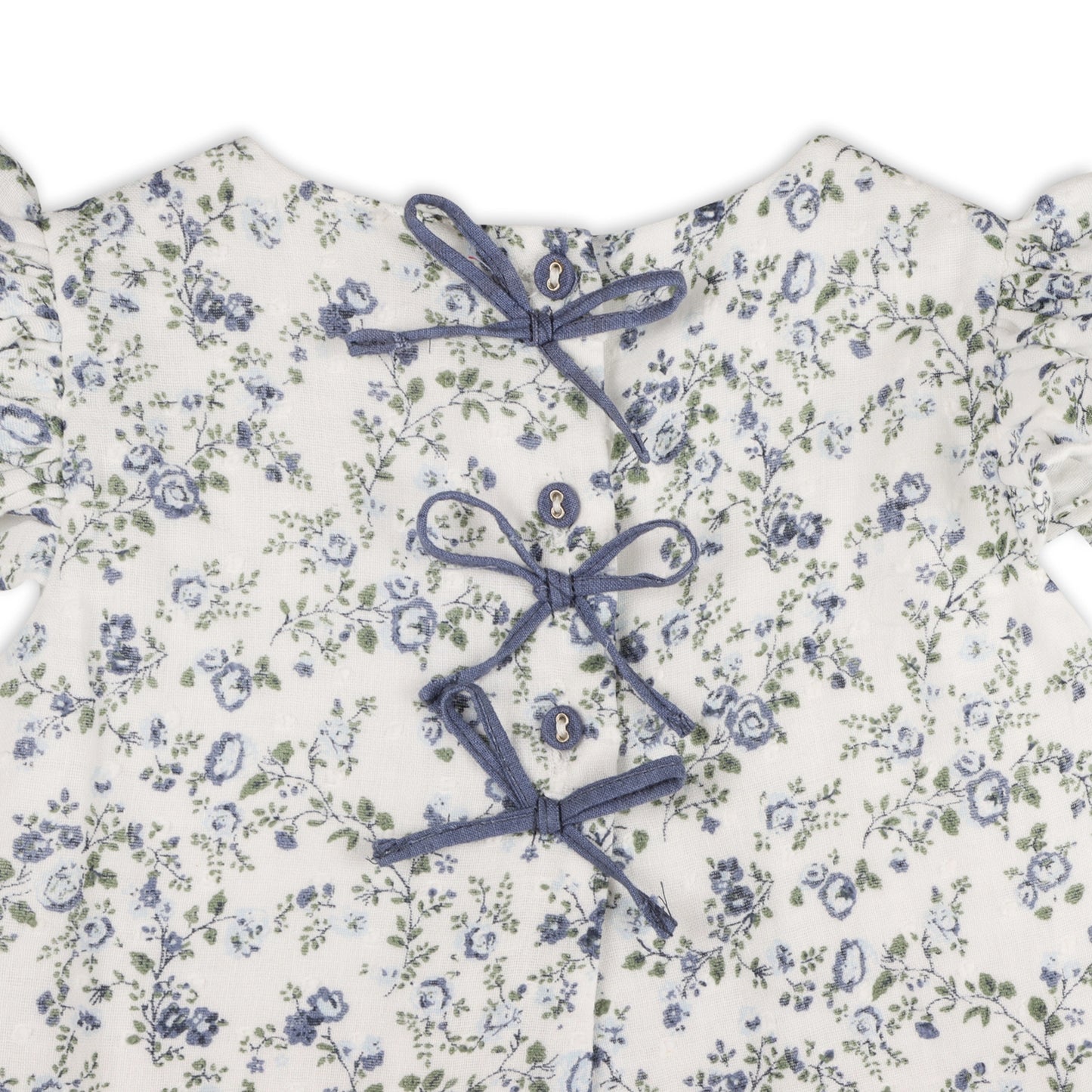 Viverano Organics Celia Floral Baby  Blouse w/Bow & Bloomer (Organic) – Navy Ditsy Floral