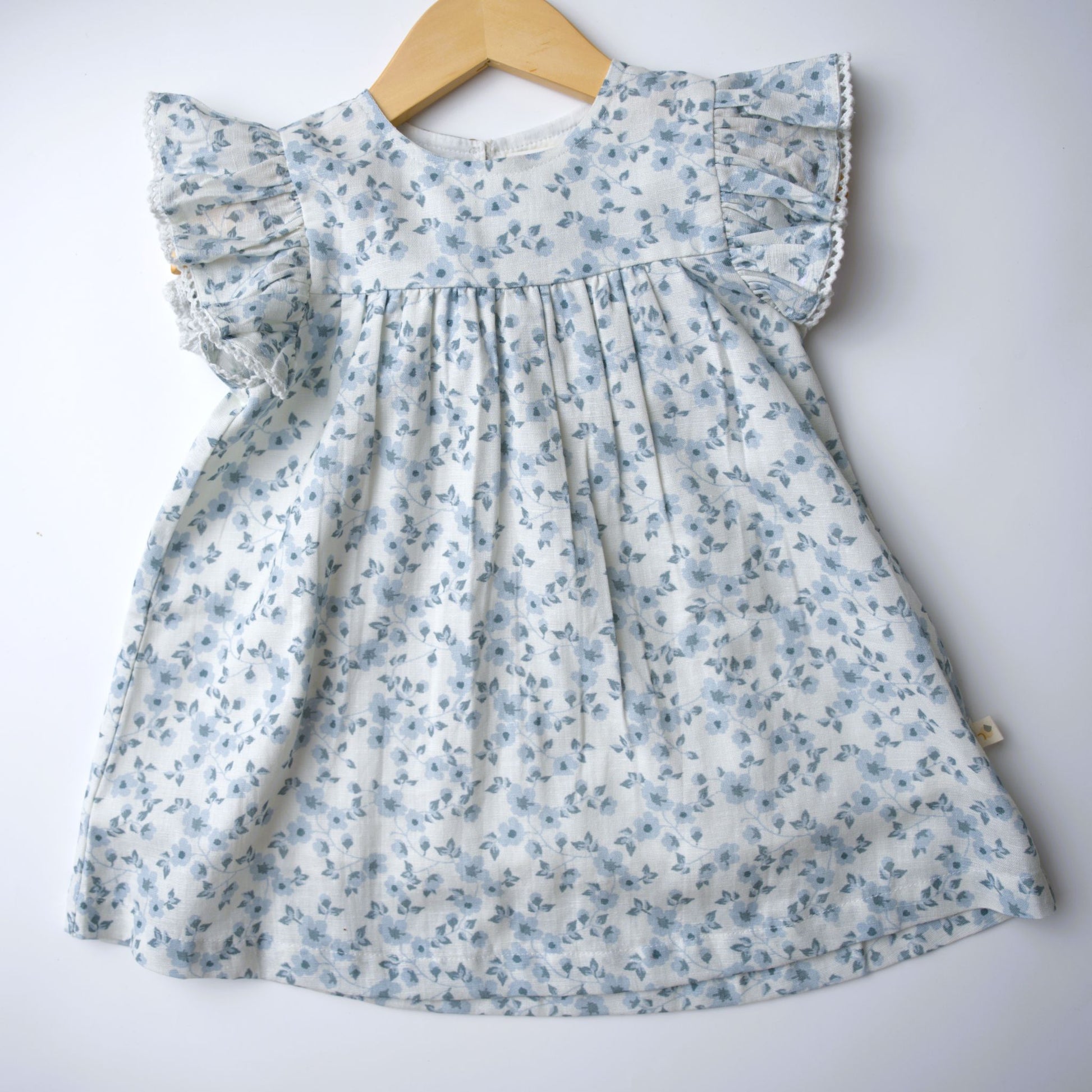 makemake, blue,vines, dress, flutter sleeve