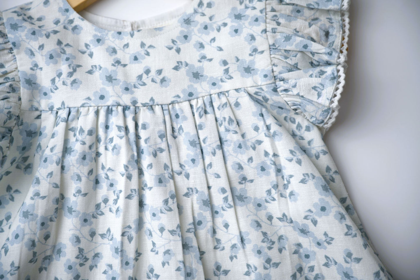 makemake, blue,vines, dress, flutter sleeve