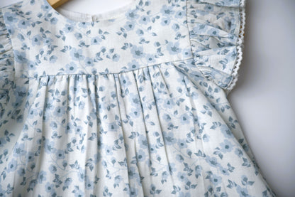 makemake, blue,vines, dress, flutter sleeve