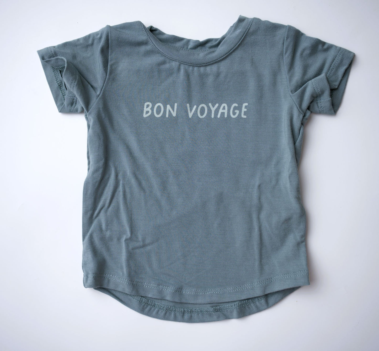 baby sprouts bamboo cotton bon voyage blue tee shirt