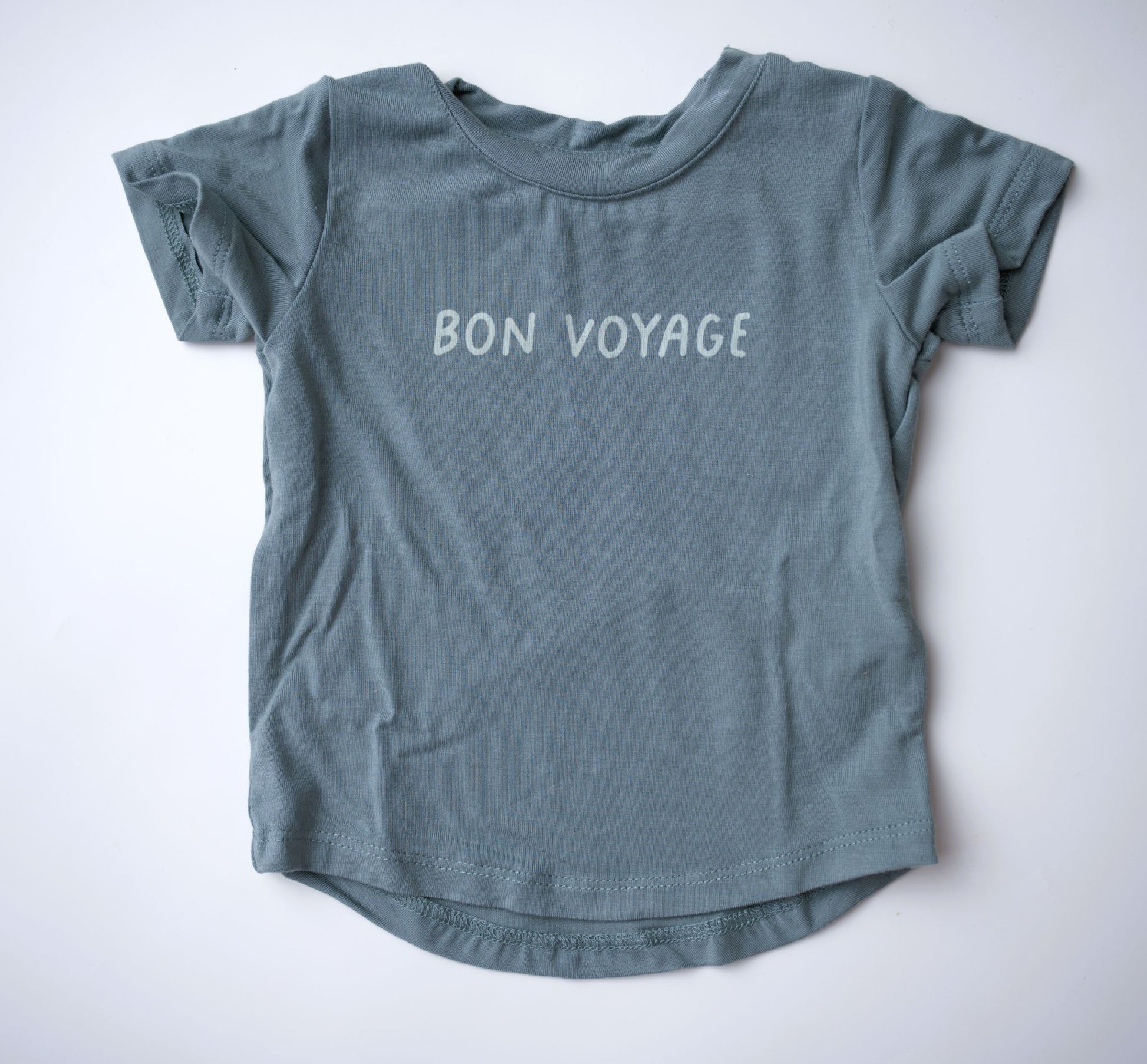 baby sprouts bamboo cotton bon voyage blue tee shirt