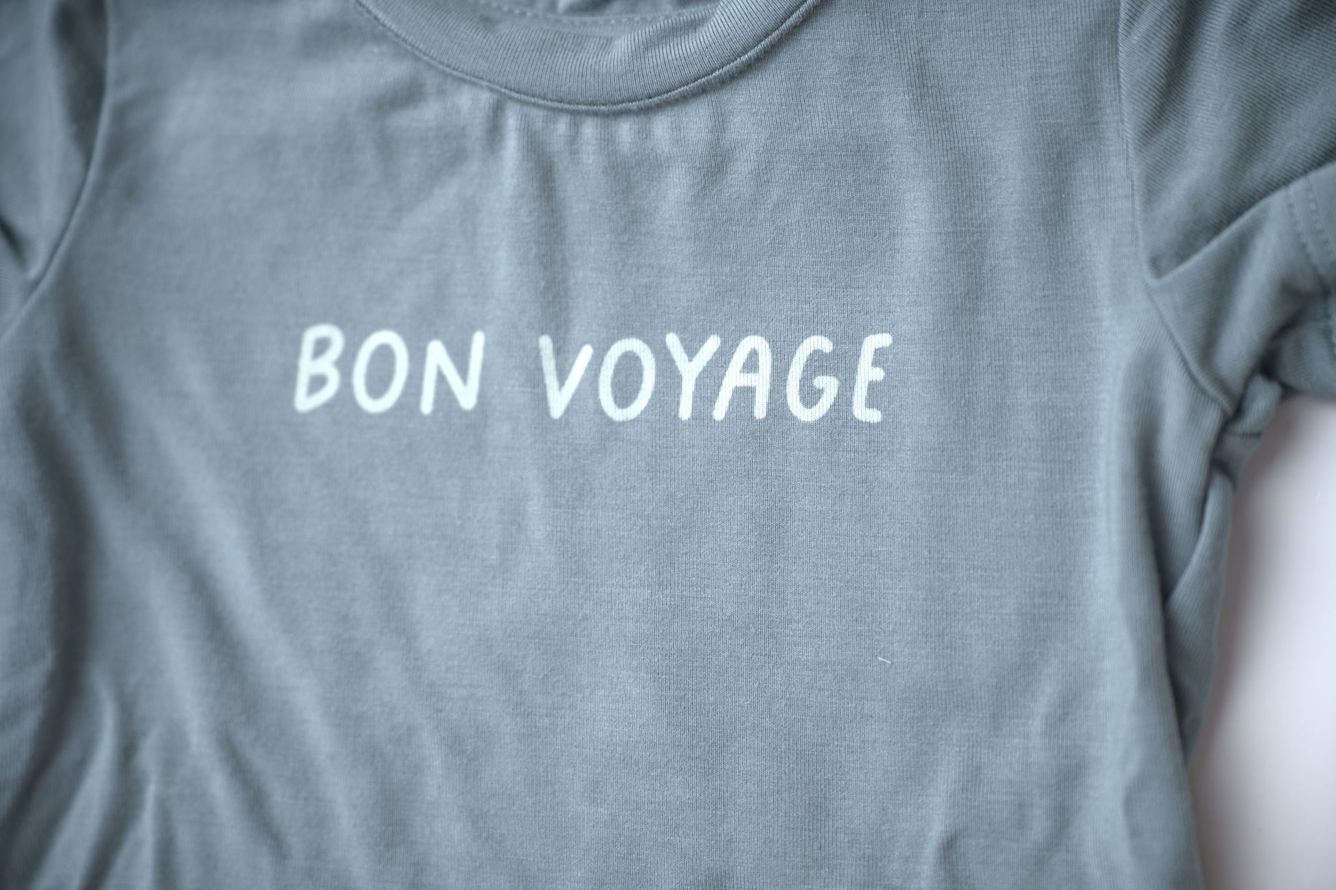 baby sprouts bamboo cotton bon voyage blue tee shirt