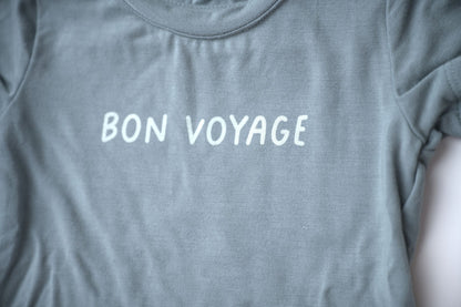 baby sprouts bamboo cotton bon voyage blue tee shirt