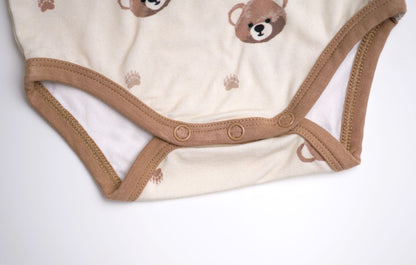baby boy, long sleeve onesie, bear, bamboo cotton