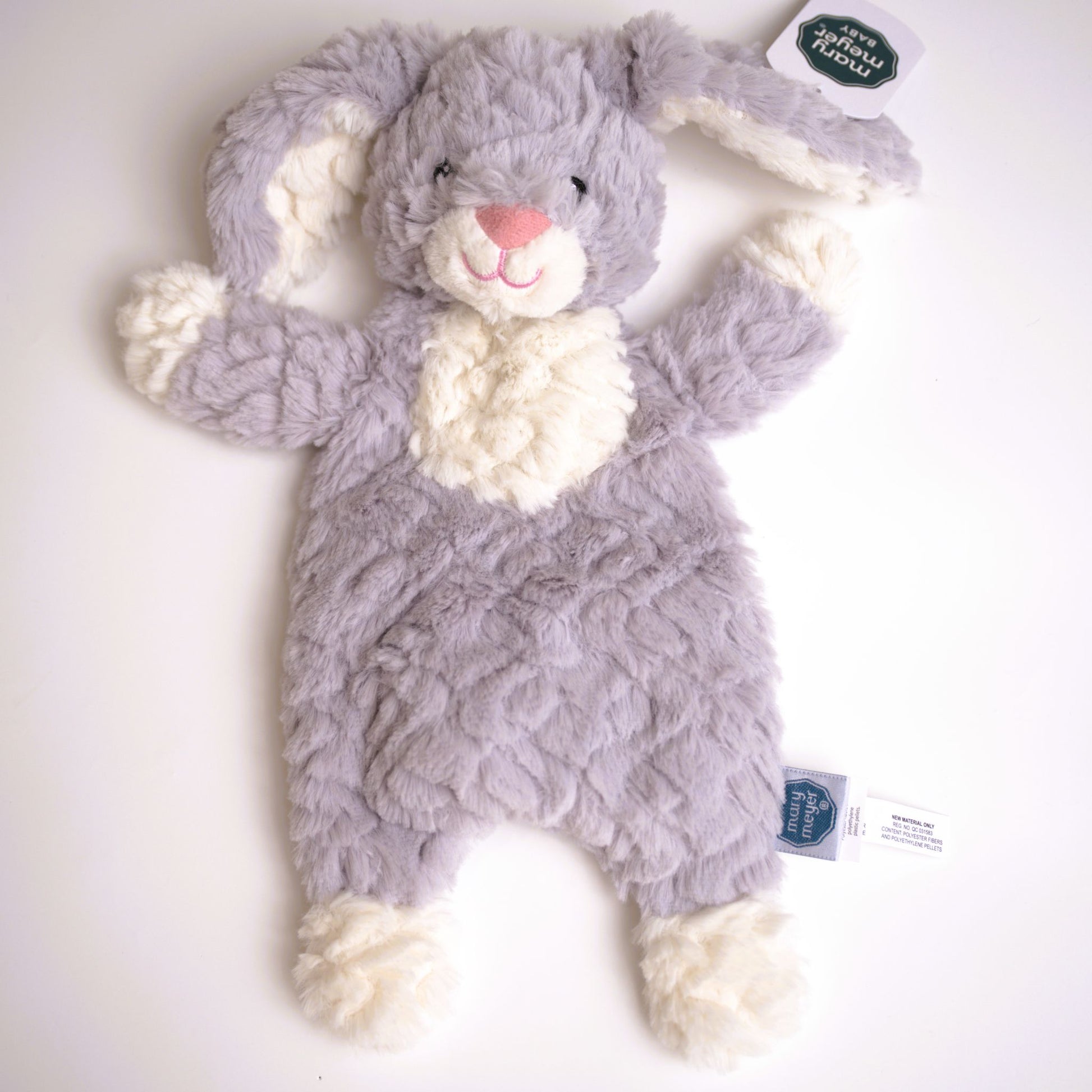 soft baby lovey comfort security toy plush rabbit bunny gray