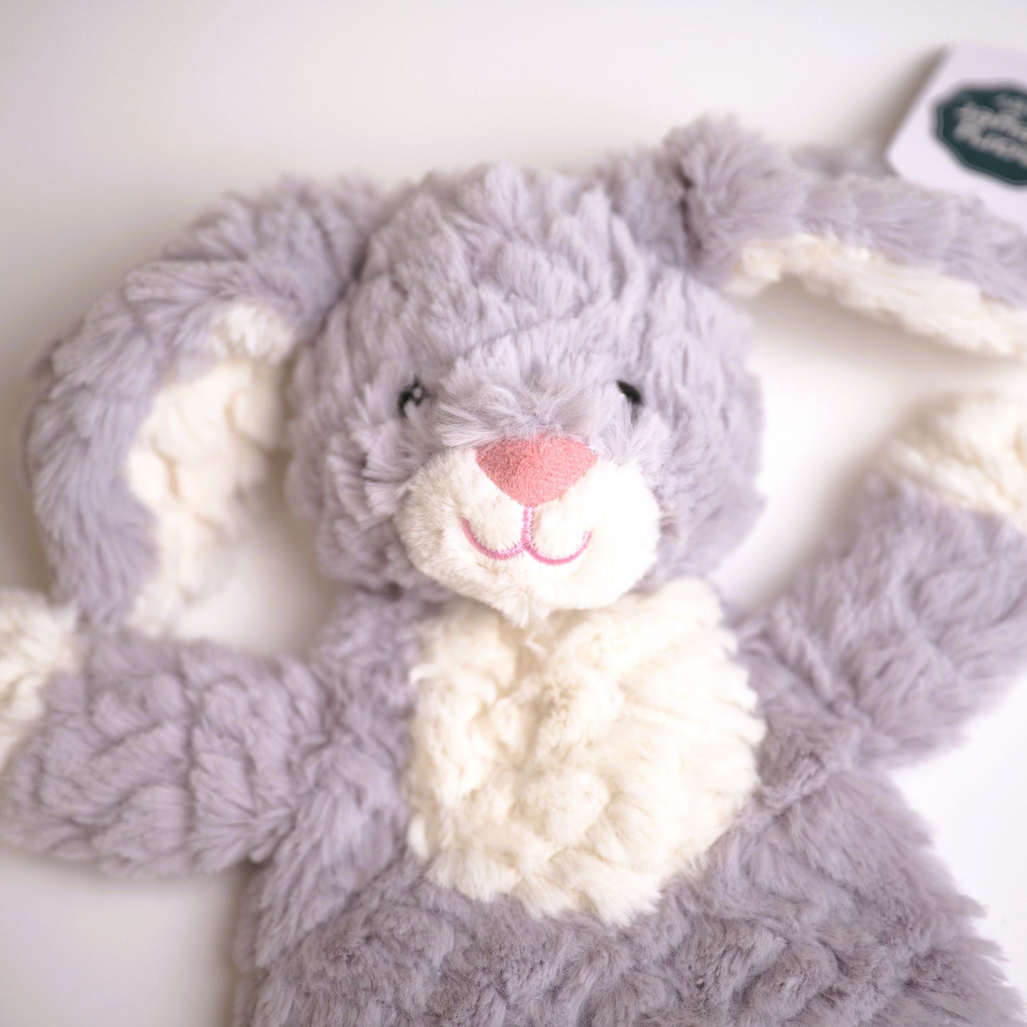 soft baby lovey comfort security toy plush rabbit bunny gray