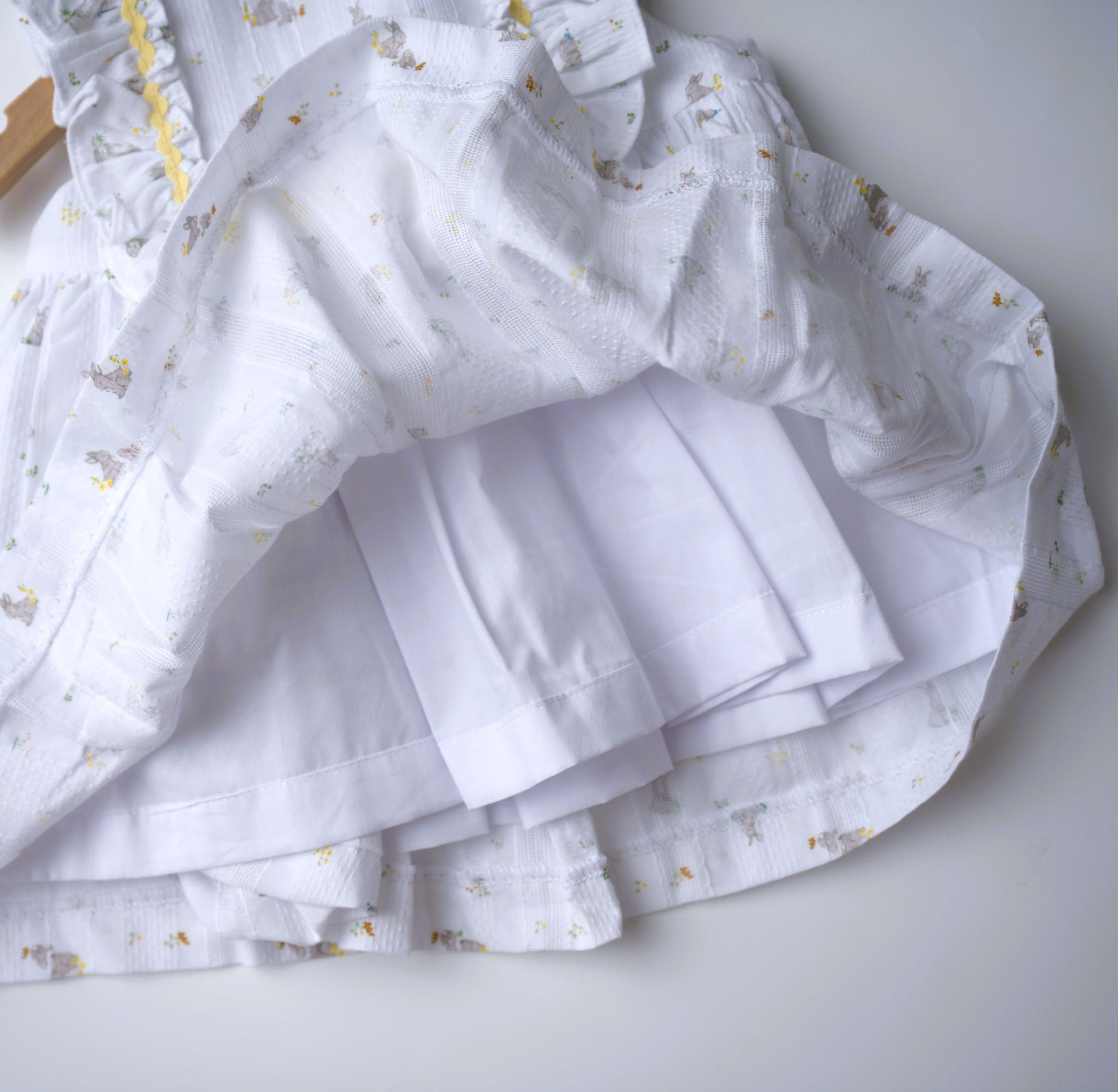 pi & Pa, girls, easter, dress, white, bunny, yellow, heirloom, spring