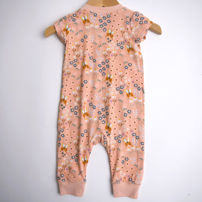 Babysprouts Girl's Short Sleeve Pant Romper – Butterfly Garden
