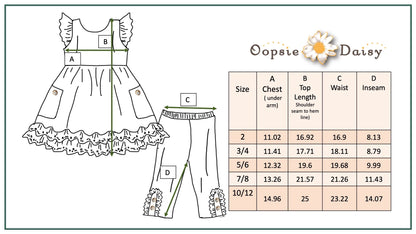 Oopsie Daisy Kid's Lavender Gingham & Floral Capri Ruffle Summer Set