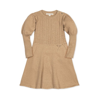 hope and henry camel tan sweater dress, long sleeve, knee length, girls, toddler