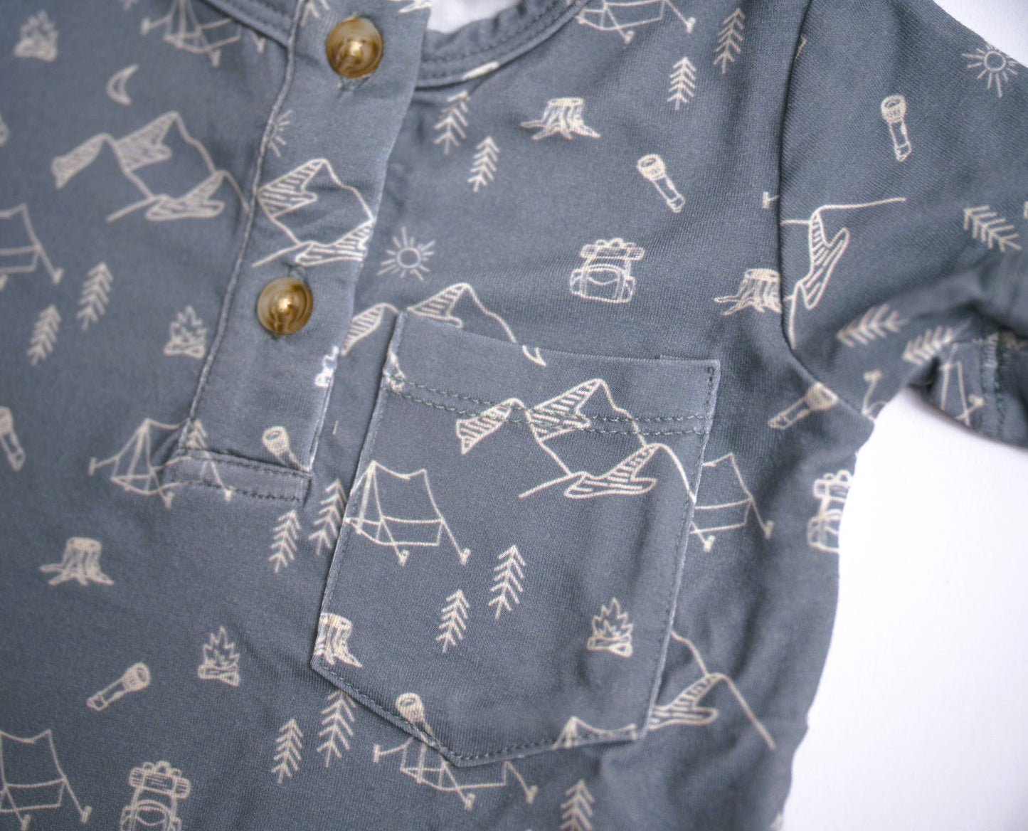 Babysprouts Clothing Company Henley Shirt - Camp Night