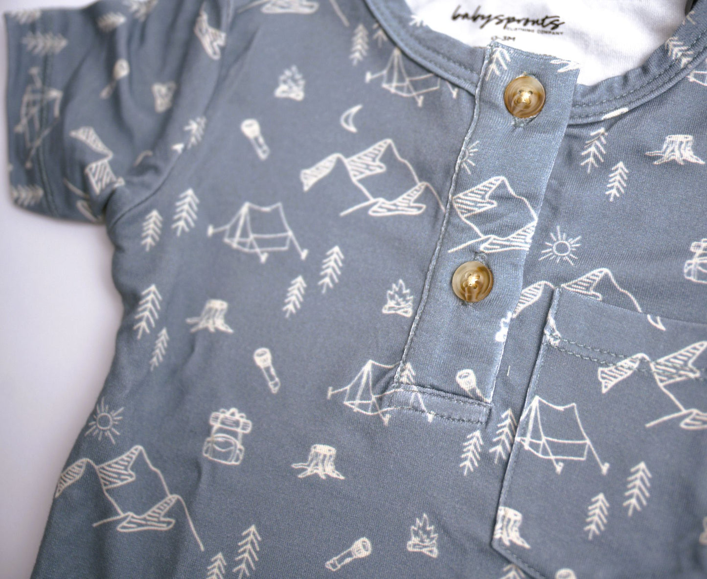 Babysprouts Clothing Company Henley Shirt - Camp Night