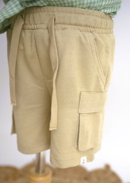 Me & Henry Brian Cargo Shorts - Beige Pique