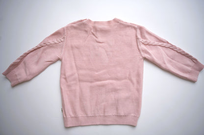 Viverano Organics Floral Embroidered Cable Knit Baby Sweater Pullover (Organic) – Berry