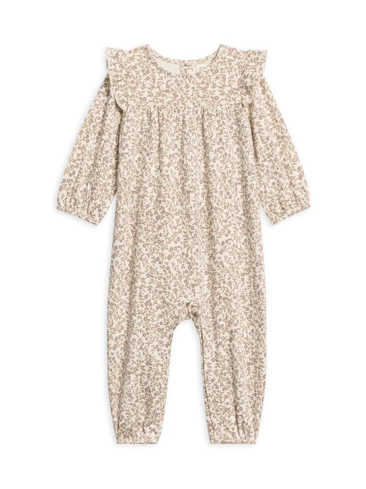 Colored Organics Jine Romper in purple and mauve floral print