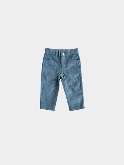 babysprouts, blue, slate blue, corduroy, pants, trousers, boy, toddler, little boy