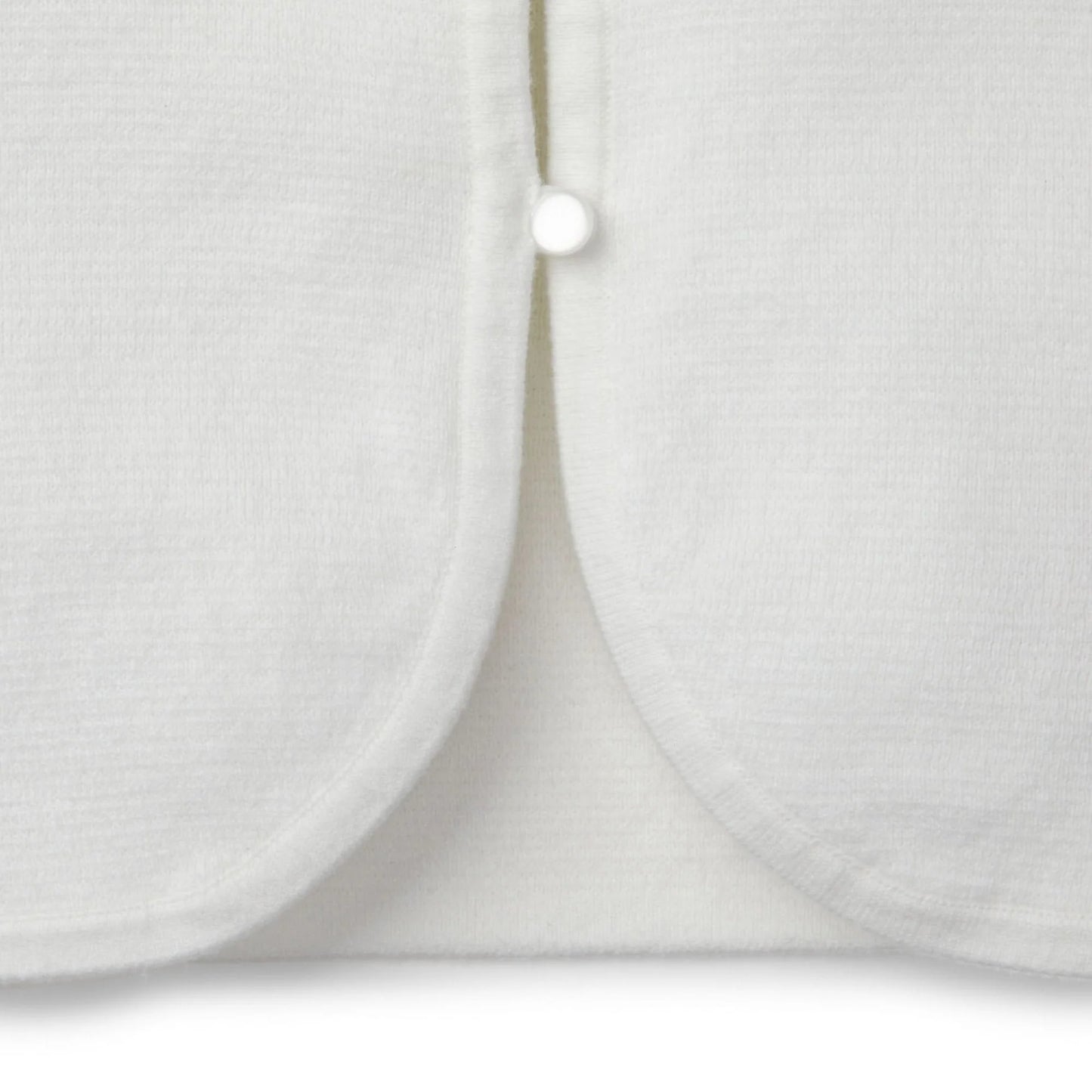 Hope and Henry Cropped Curved Hem Cardigan – White