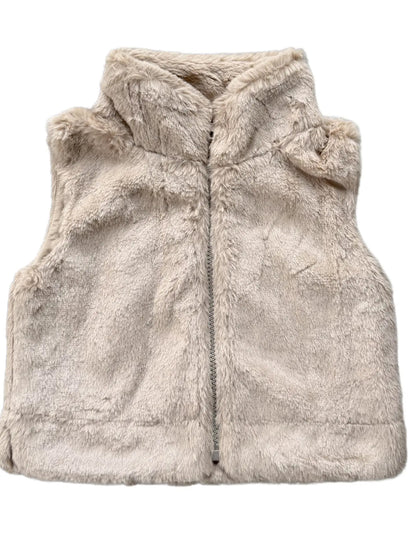 babysprouts beige fur vest with zipper and high collar