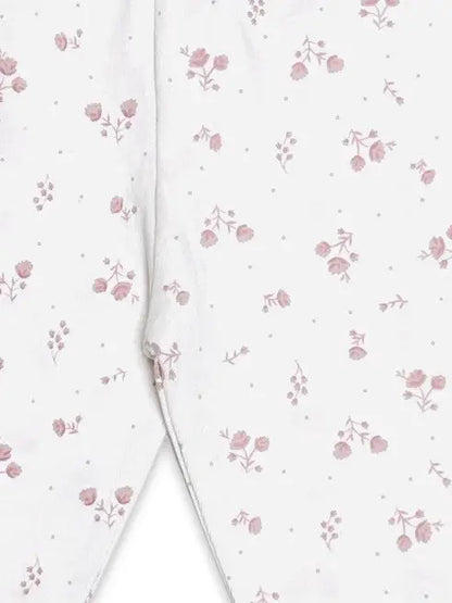 Viverano Organics Delicate Floral Jersey Baby Girl Leggings (Organic Cotton)