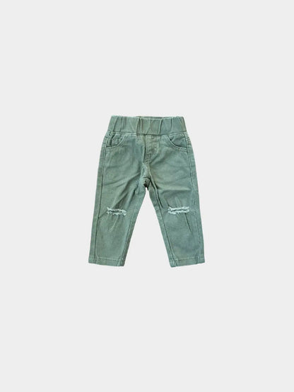 babysprouts, little boy, baby, toddler, olive, jeans, sage, green, rugged, worn, fall