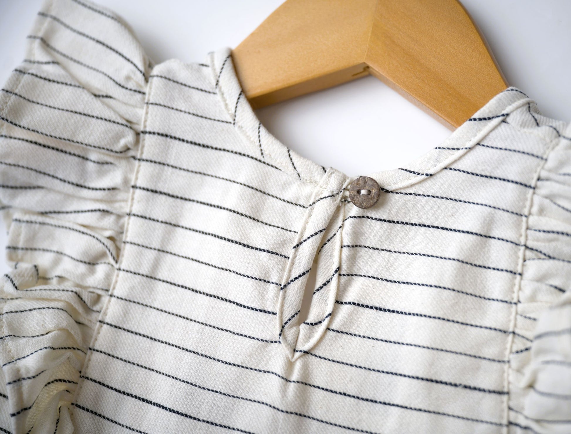 Eli & Nev Baby Girl Dina Summer Dress - Stripes (100% Cotton) cream and navy stripe dress best seller twin outfit