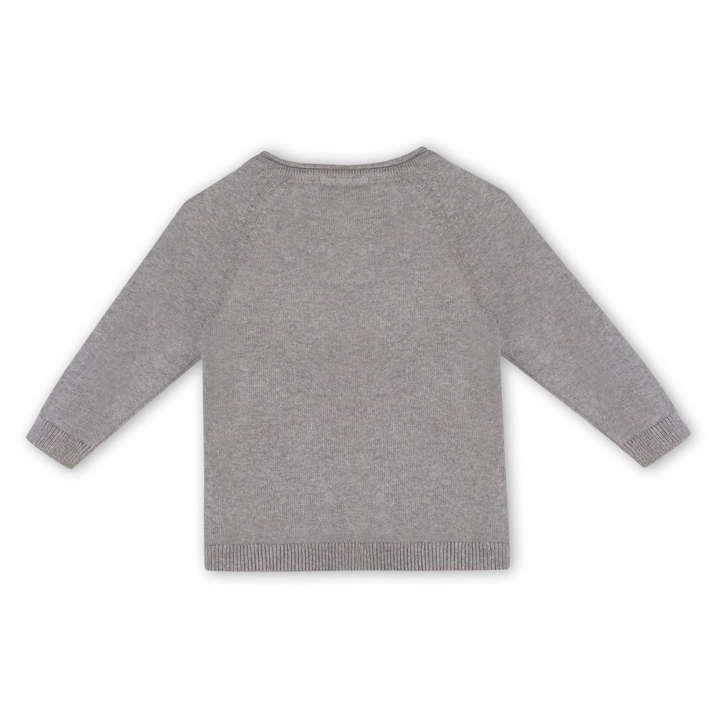 Viverano Organics Dinosaur Jacquard Knit Raglan Baby Sweater (Organic Cotton) – Heather Grey